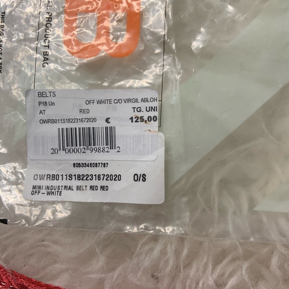 Off-White Red Industrial Mini Belt- 100% Authentic main image 4